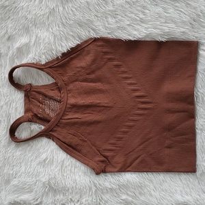 Free People Gone Adrift Sports Bra/Crop Chocolate Brown